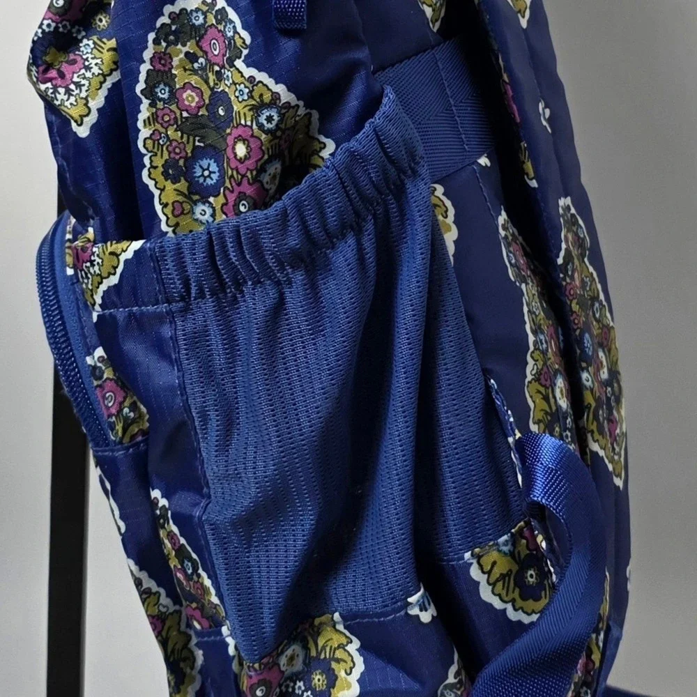 Vera Bradley Berkhill Backpack Kew Gardens Blue Floral Ripstop Travel‎ Bag NWT